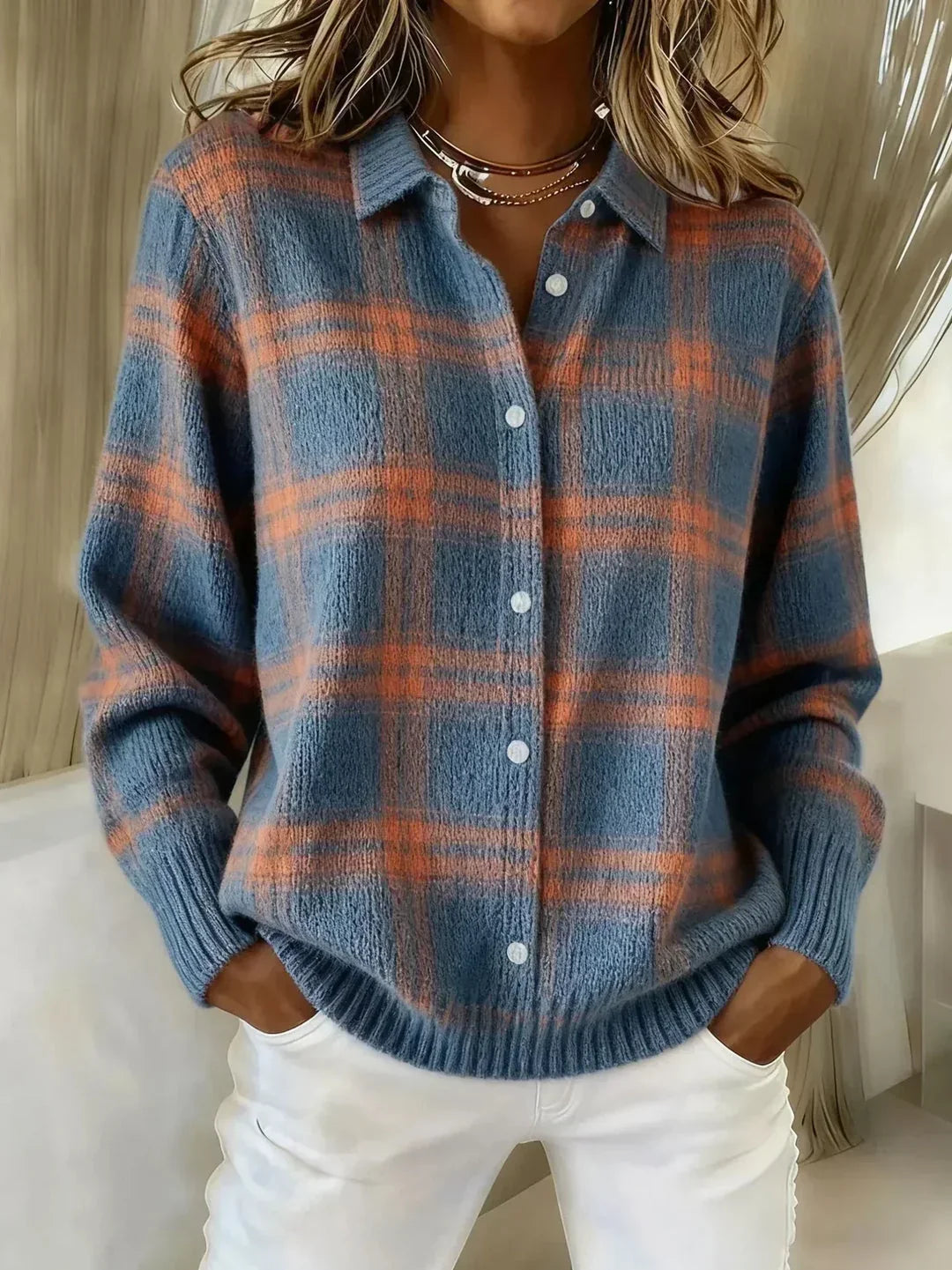ZAFIRA™ Relaxed Plaid Button-Up Shirt