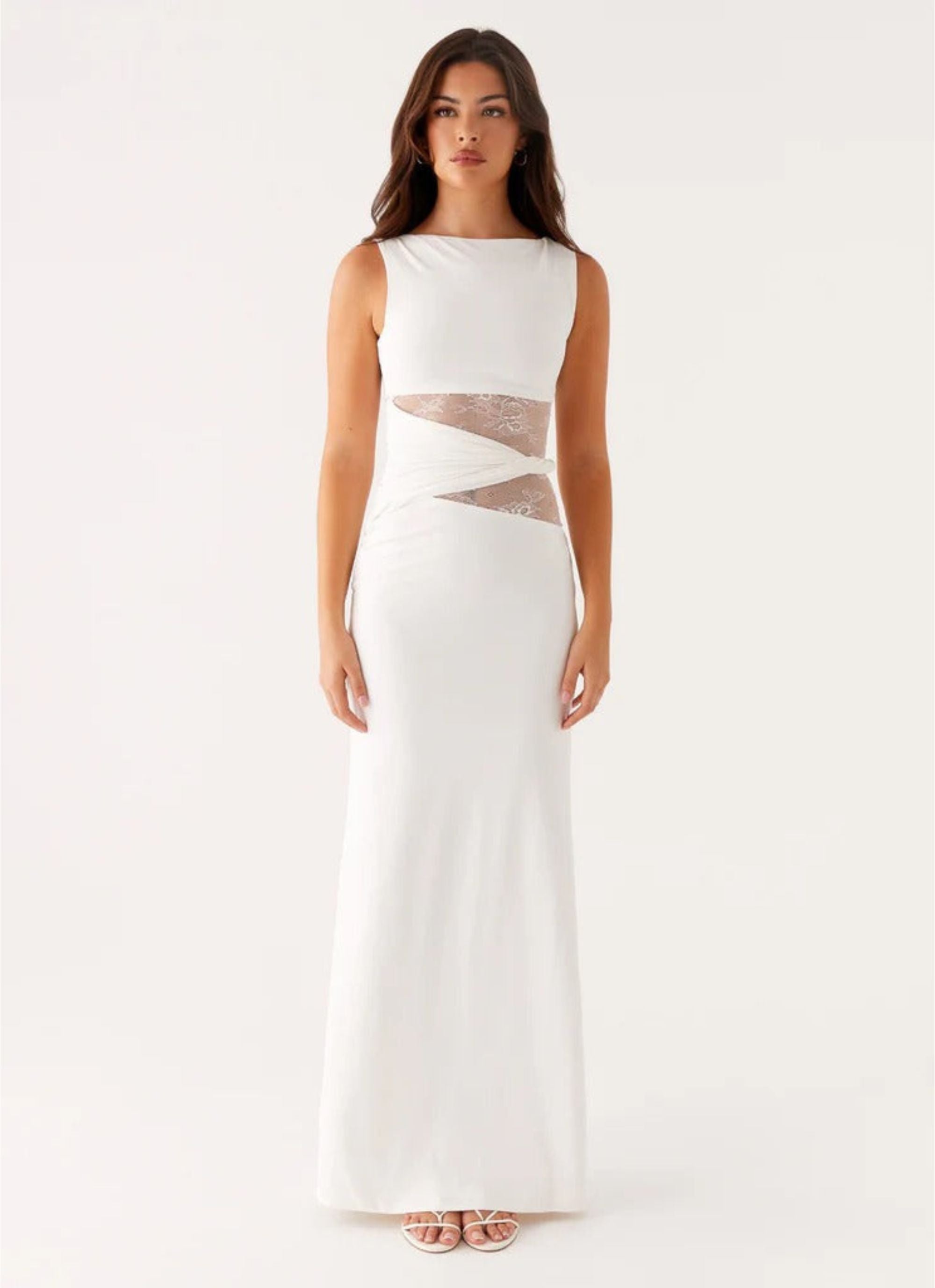 Liora| Figure-flattering maxi dress with subtle cutouts and lacing