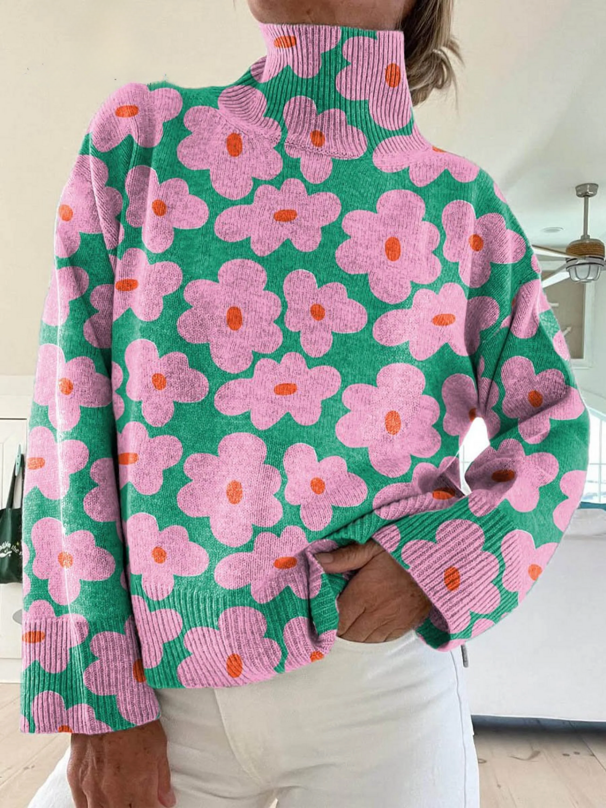 Claire | Floral Knit Sweater