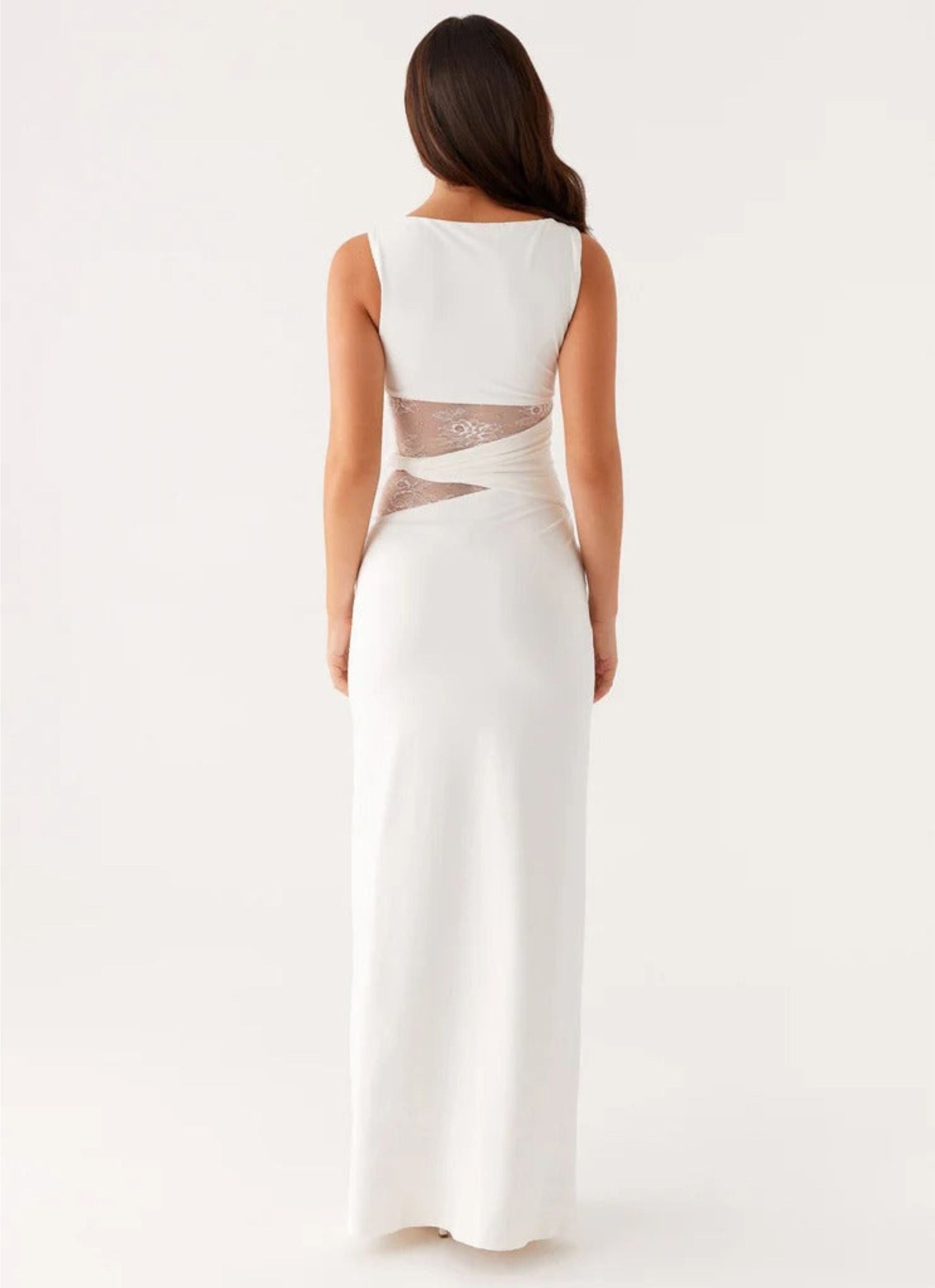 Liora| Figure-flattering maxi dress with subtle cutouts and lacing