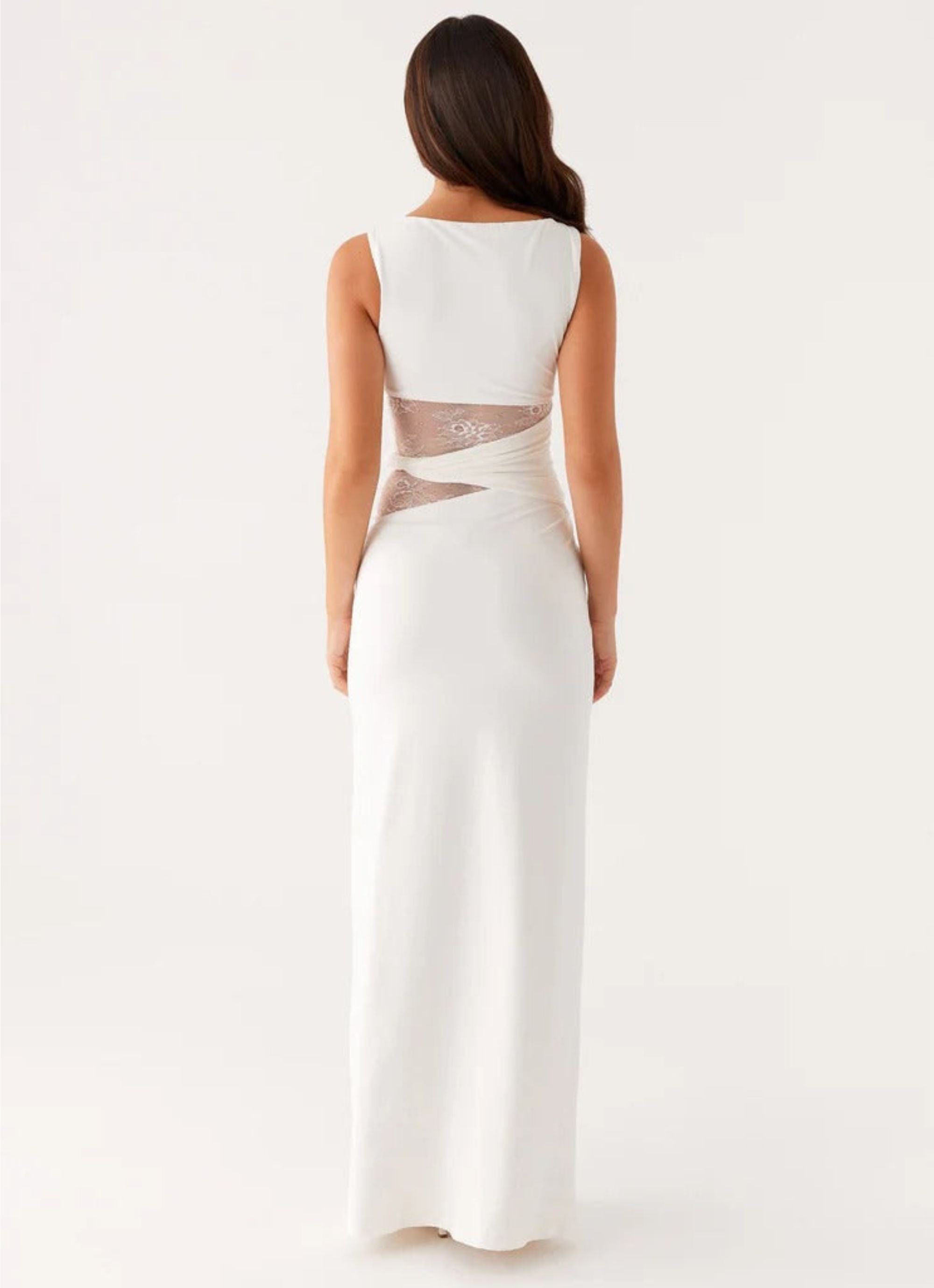 Liora| Figure-flattering maxi dress with subtle cutouts and lacing