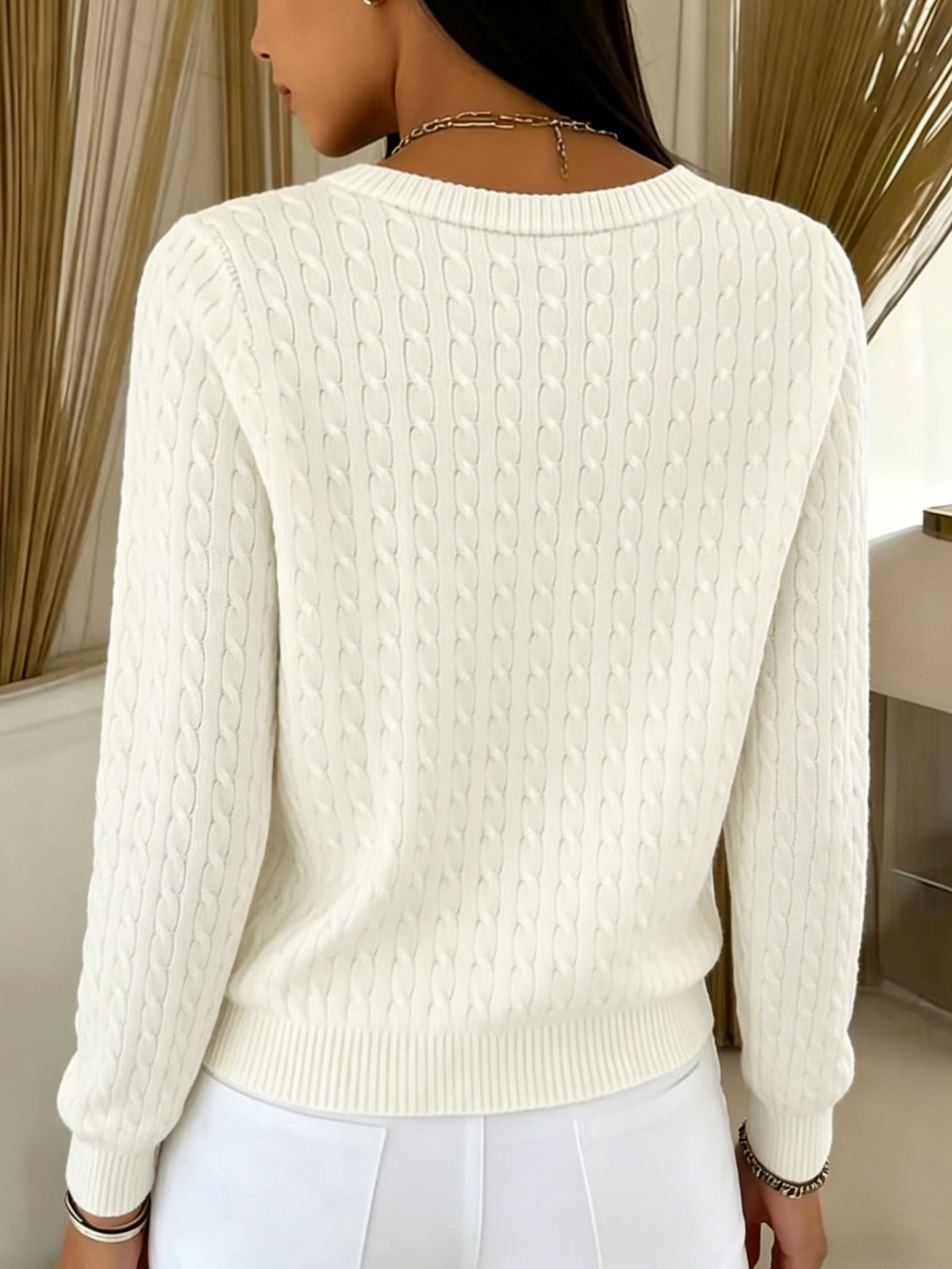 Aneta | Cable Knit Cardigan with Button