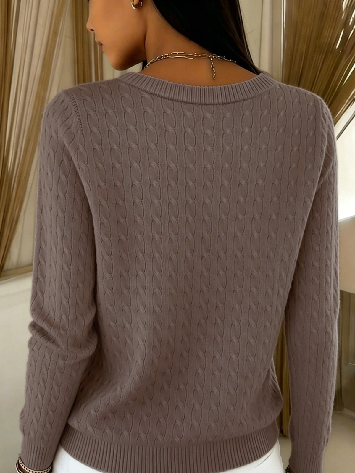 Aneta | Cable Knit Cardigan with Button