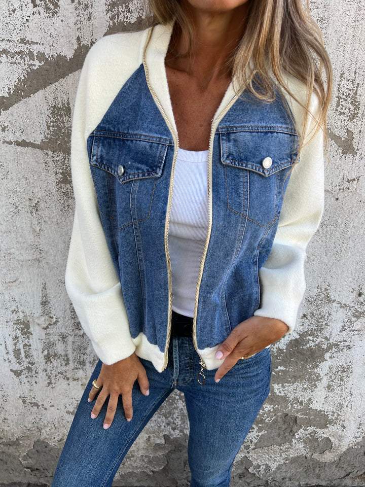 Dorte – Giacca casual in denim e maglia