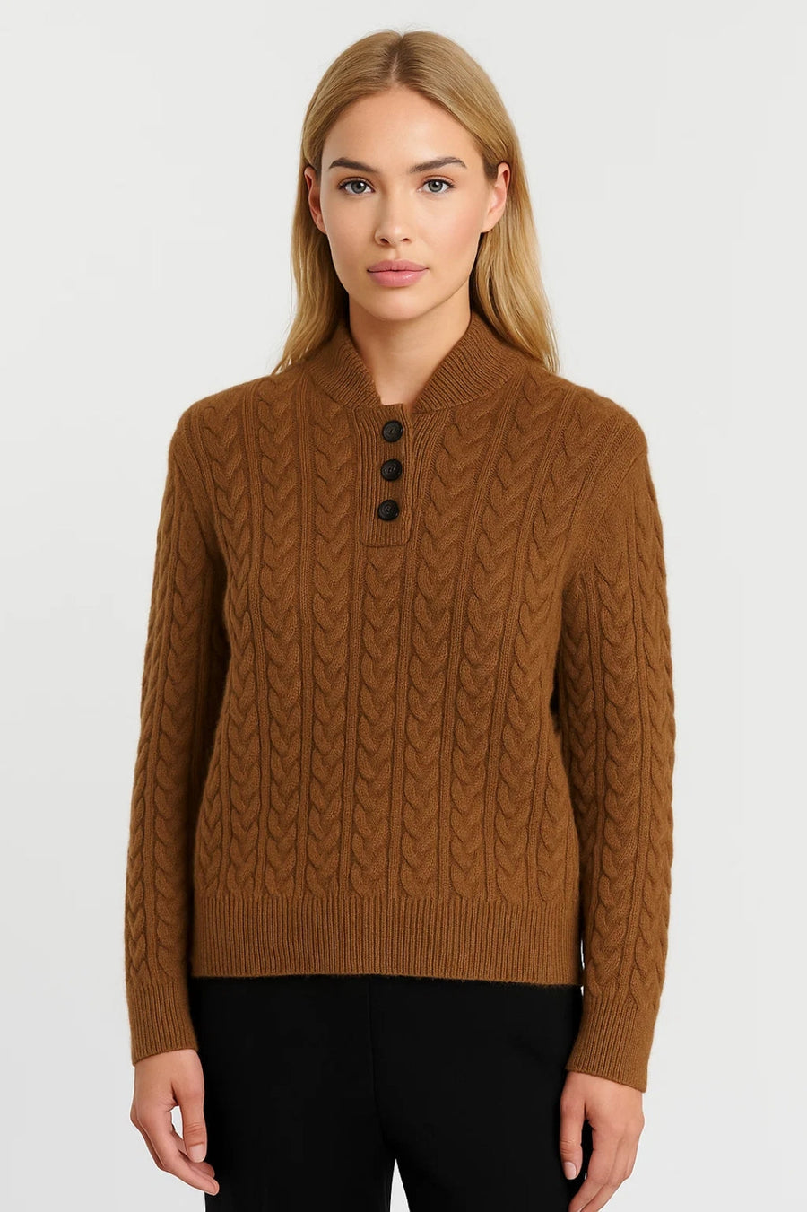YSELLA | CABLE-KNIT CARDIGAN WITI BUTTONS