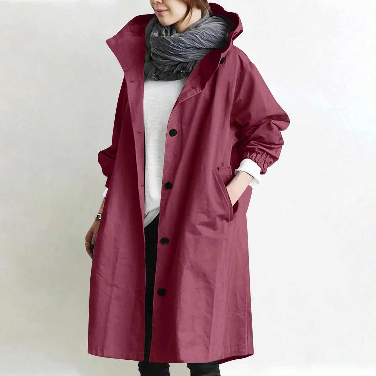 Arabella - Hooded Longline Trench Coat