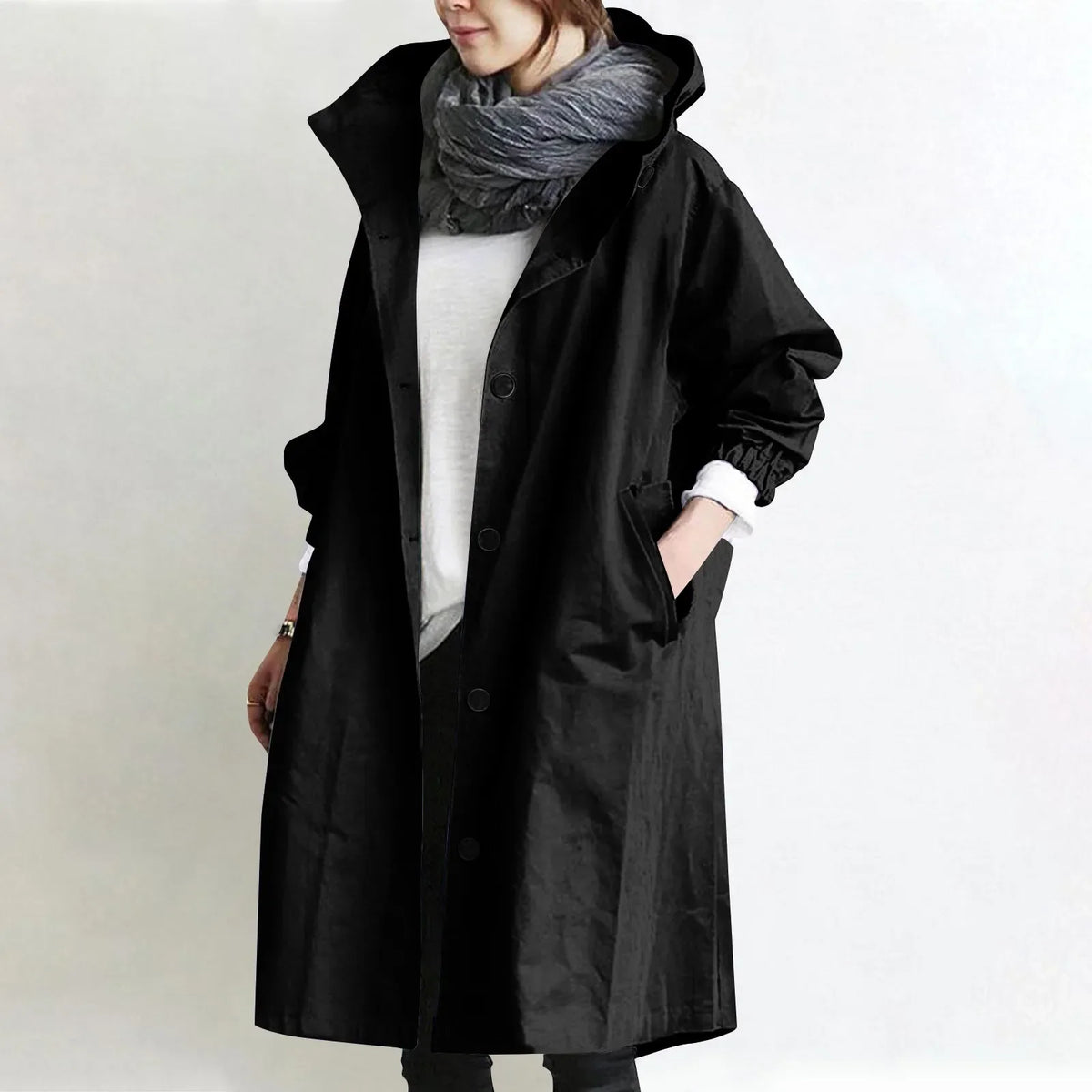 Arabella - Hooded Longline Trench Coat