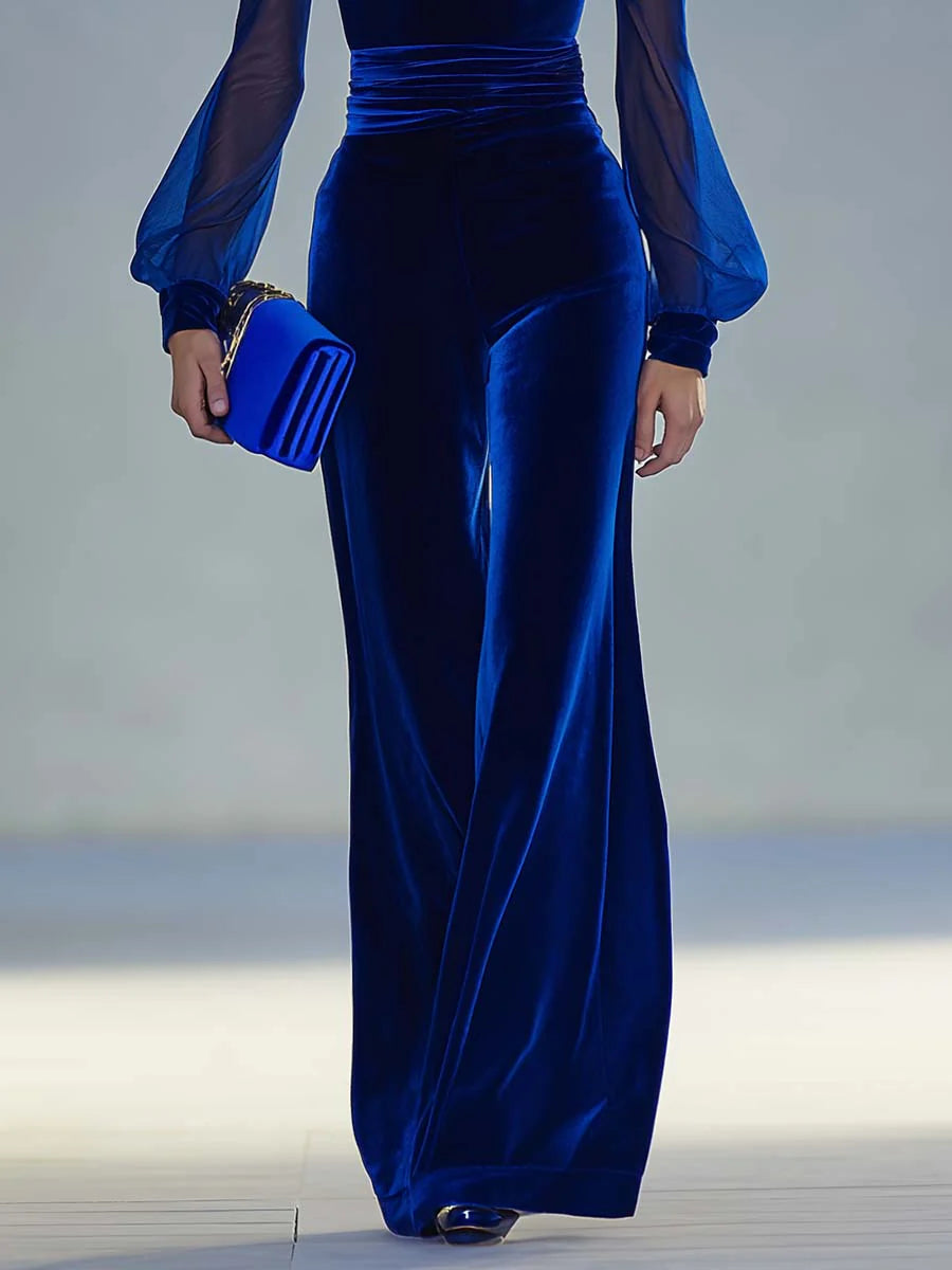 Sabrina™ | Velvet V-Neck Evening Jumpsuit