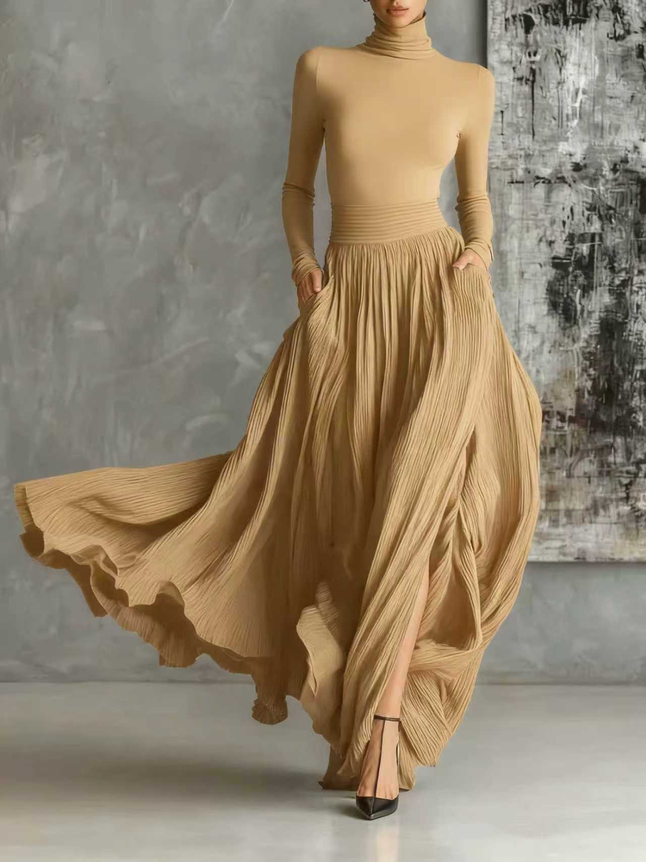 Avelina™ | Elegant Pleated Maxi Dress
