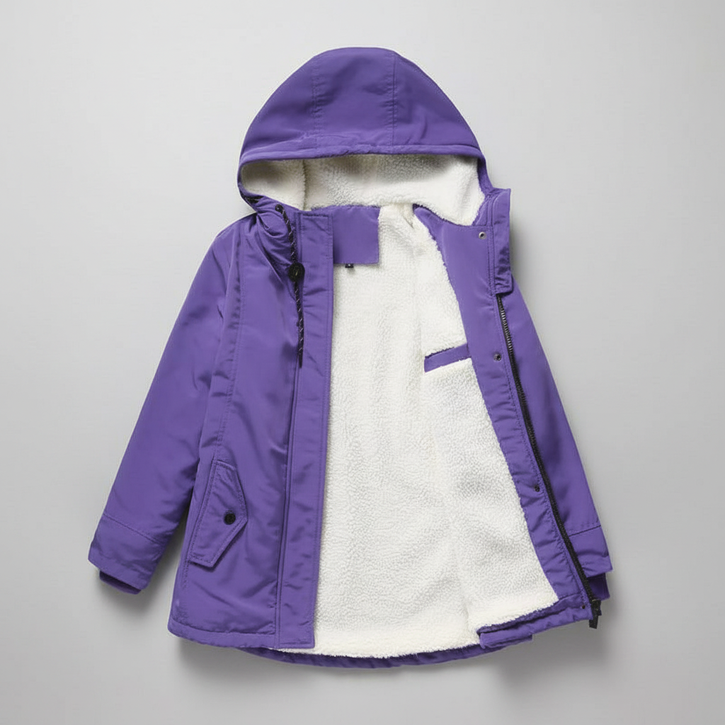 Anne - Thick Winter Coat with Hood and Quilted Lining for Winter Warmth