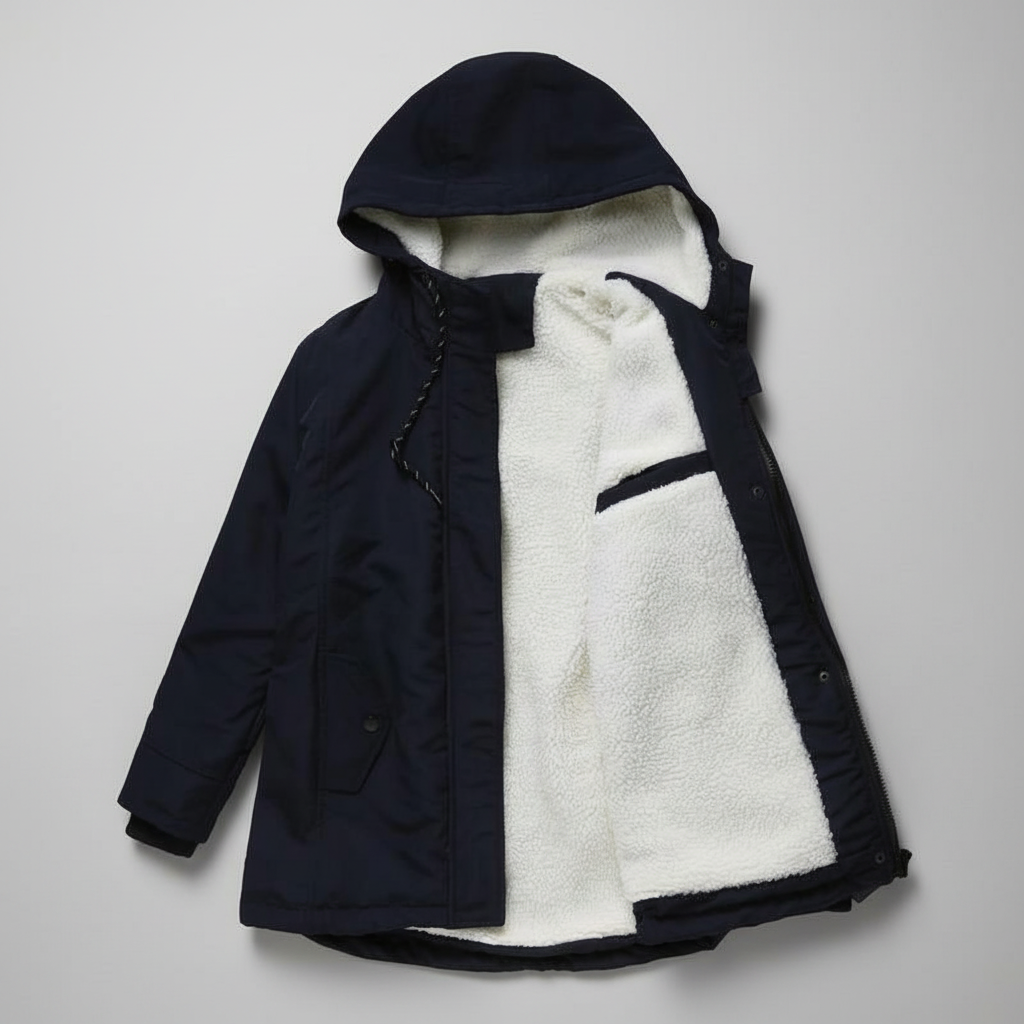 Anne - Thick Winter Coat with Hood and Quilted Lining for Winter Warmth