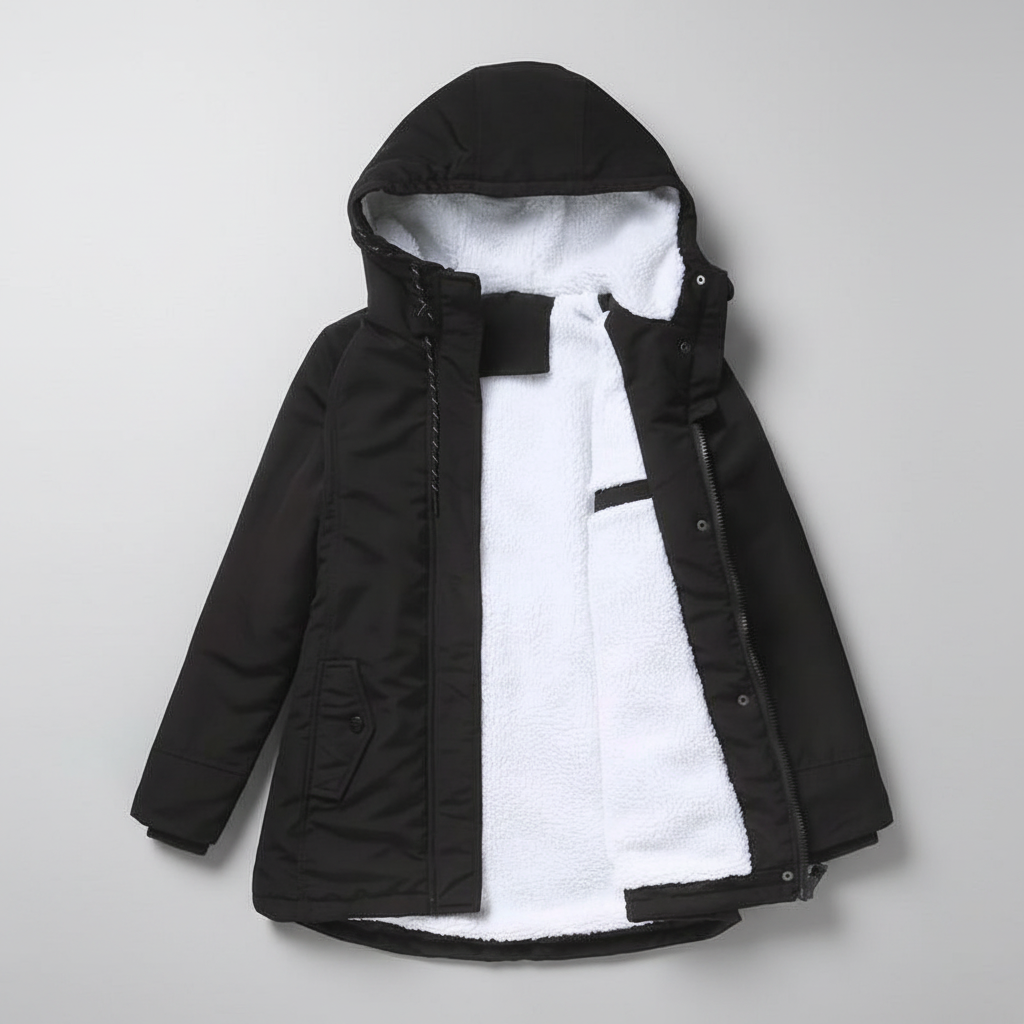 Anne - Thick Winter Coat with Hood and Quilted Lining for Winter Warmth