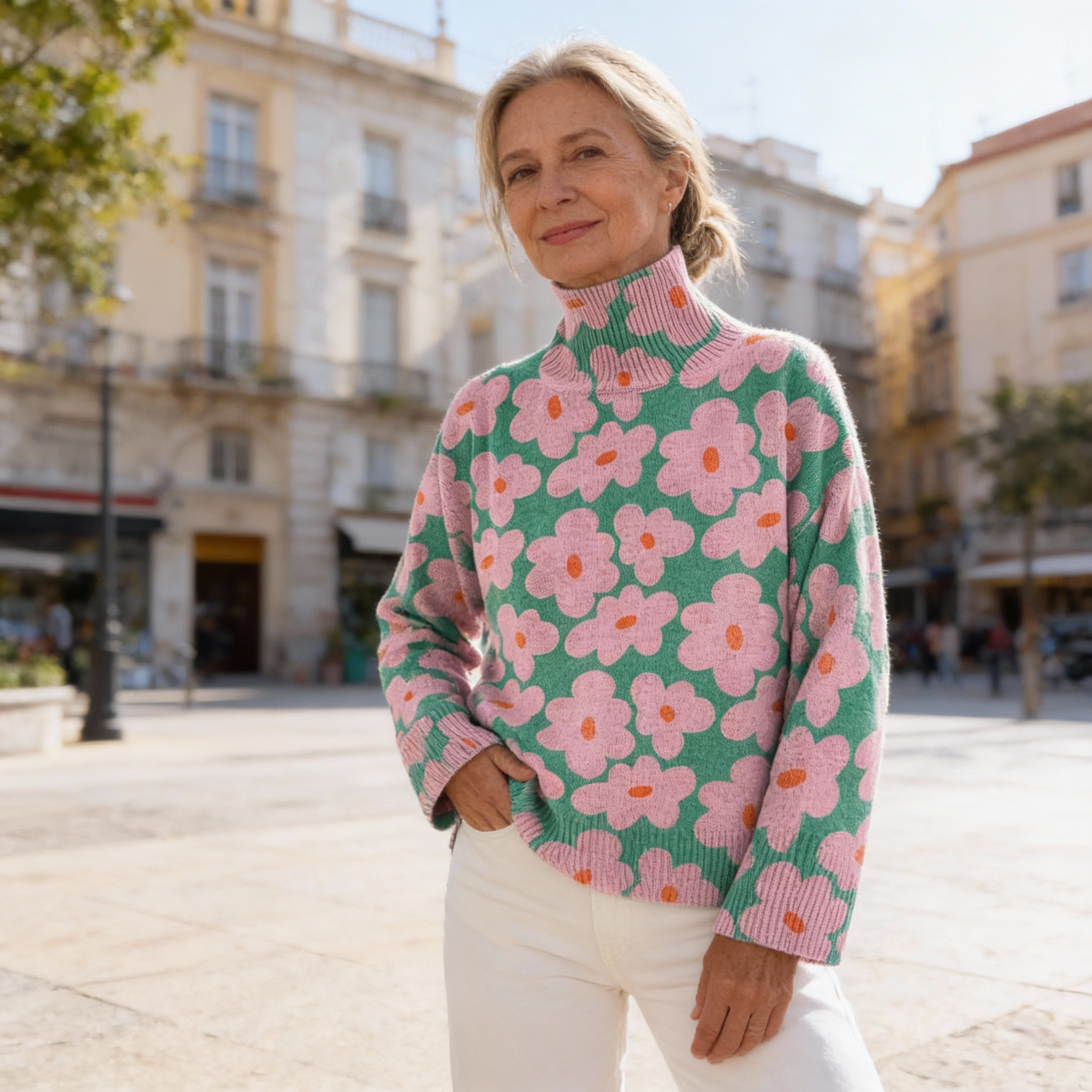 Claire | Floral Knit Sweater