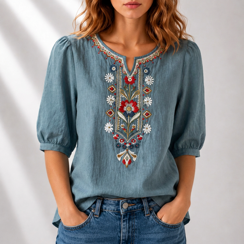 Seraphina Floral Embroidered Blouse
