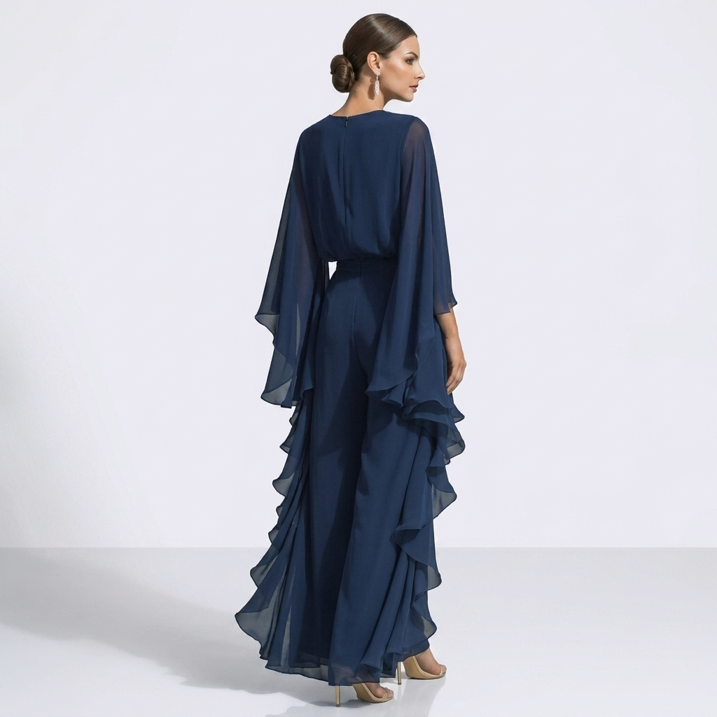 Aurora | Completo Elegante in Chiffon con Volant