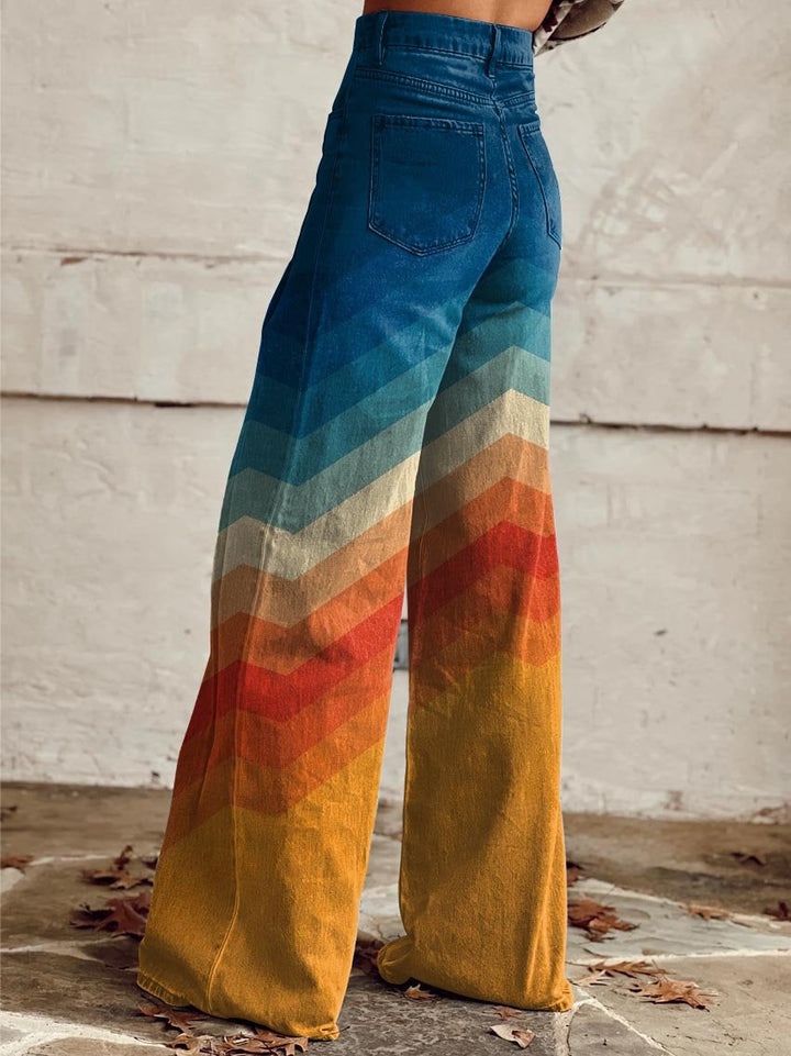 Léa - Pantaloni Retro Eleganti a Zigzag