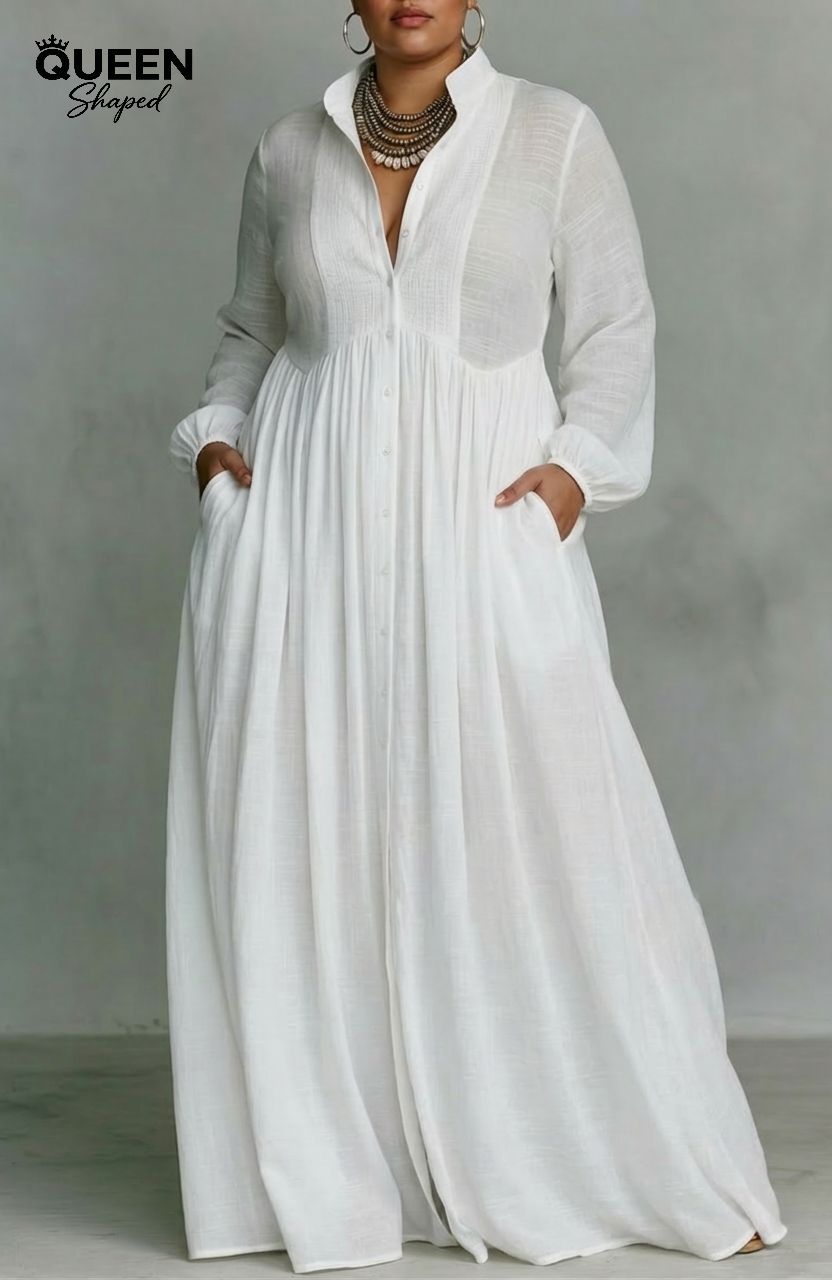 Serena | Flowing Button-Front Maxi Dress
