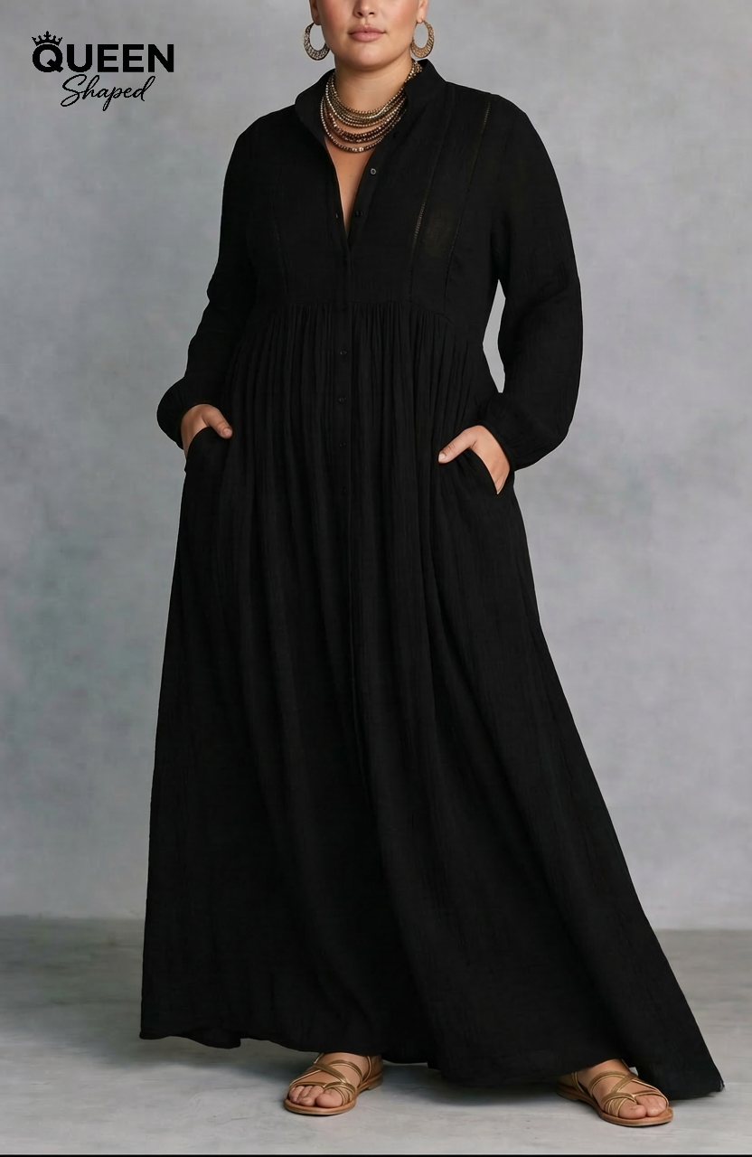 Serena | Flowing Button-Front Maxi Dress