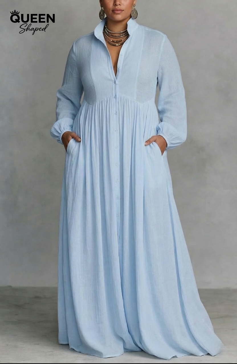 Serena | Flowing Button-Front Maxi Dress