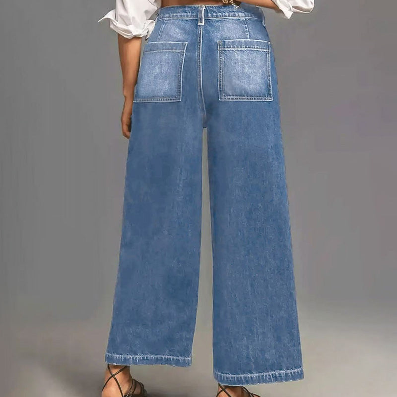 Rexelle - High Waist Wide Leg Denim Jeans | Comfort & Modern Style