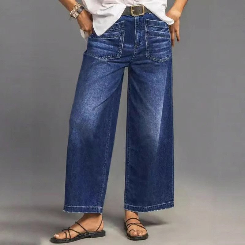 Rexelle - High Waist Wide Leg Denim Jeans | Comfort & Modern Style
