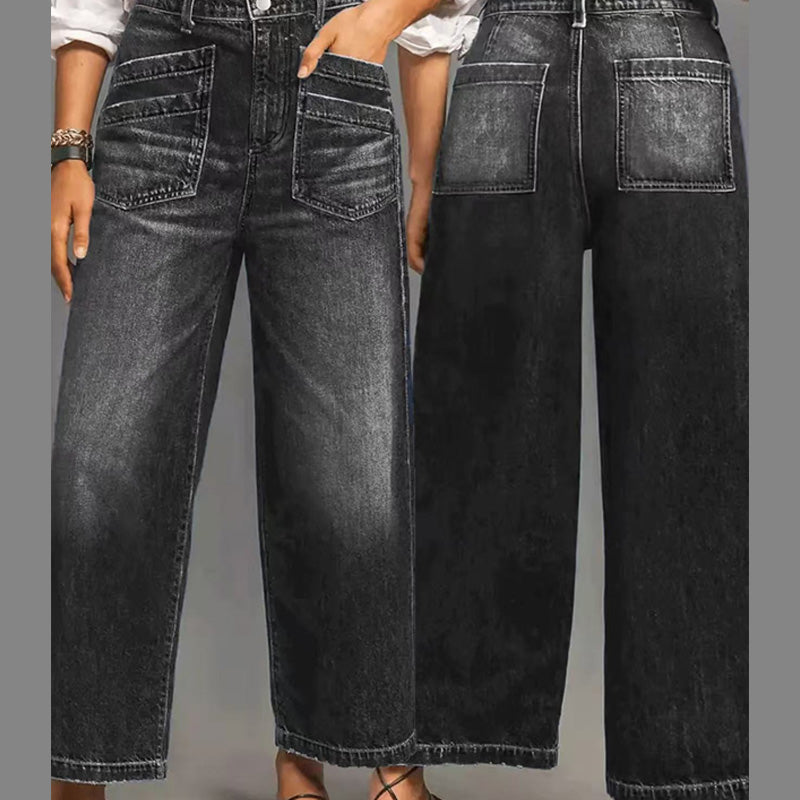 Rexelle - High Waist Wide Leg Denim Jeans | Comfort & Modern Style