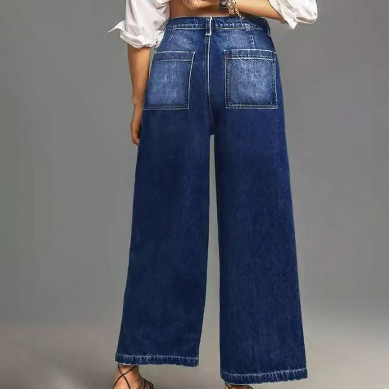 Rexelle - High Waist Wide Leg Denim Jeans | Comfort & Modern Style