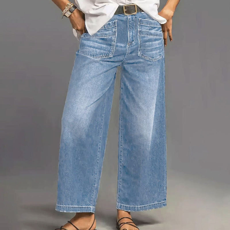 Rexelle - High Waist Wide Leg Denim Jeans | Comfort & Modern Style